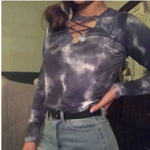 tie dye hollister long sleeve, size small